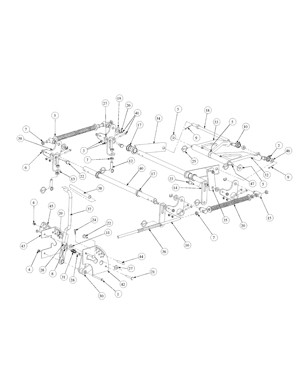 Lift Assembly Diagram and Parts List for M48-HN 53BB5E6V750-20-HP-OHV Cub Cadet Lawn Tractor